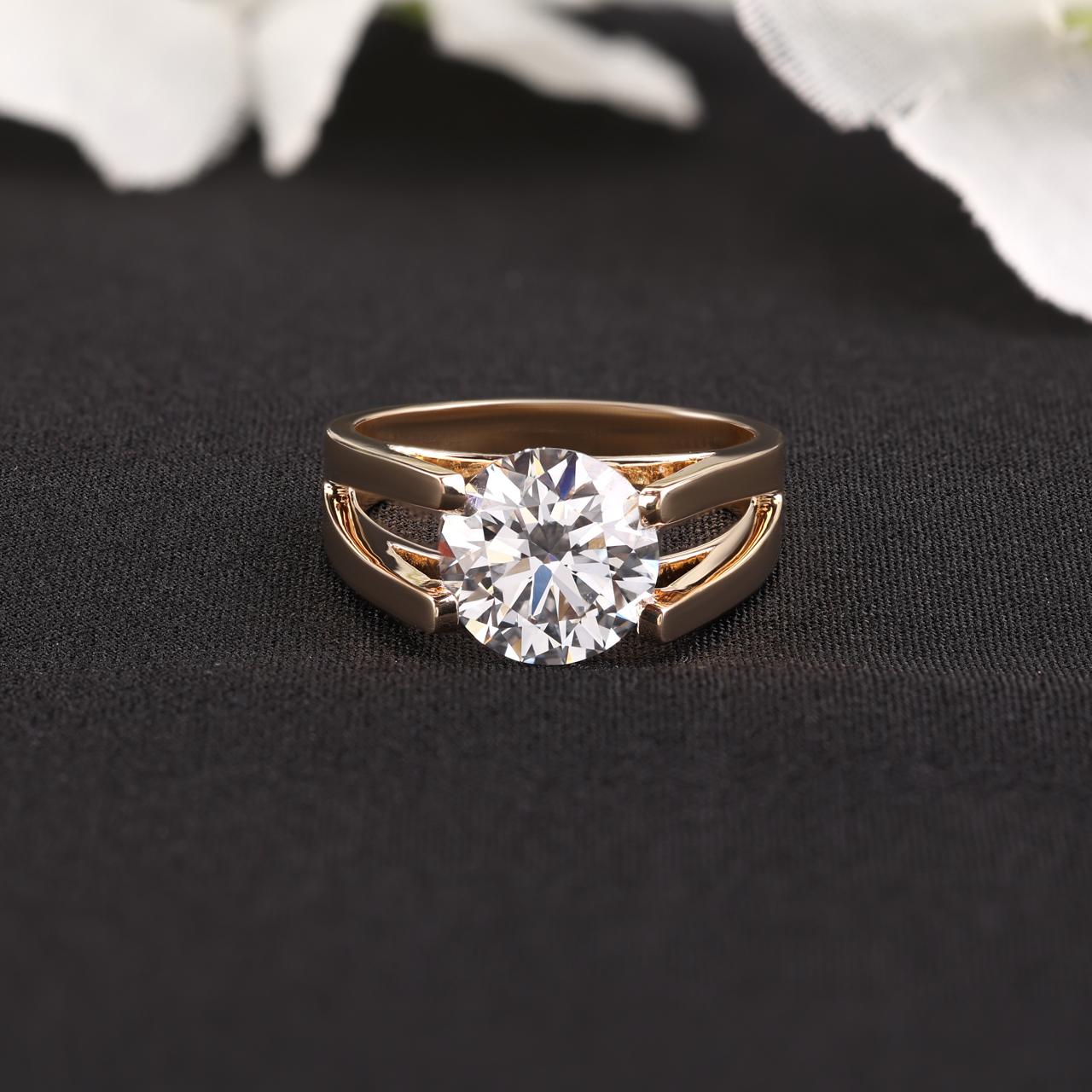 SNS Jewellers rose gold diamond ring